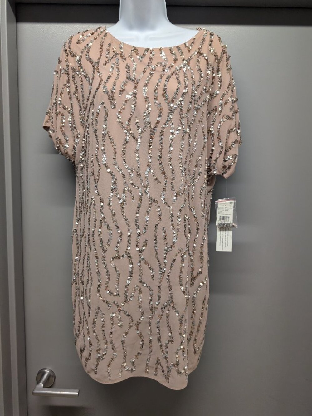 Aidan Mattox Blush Sequin Mini Dress Size 4 MD1E203901